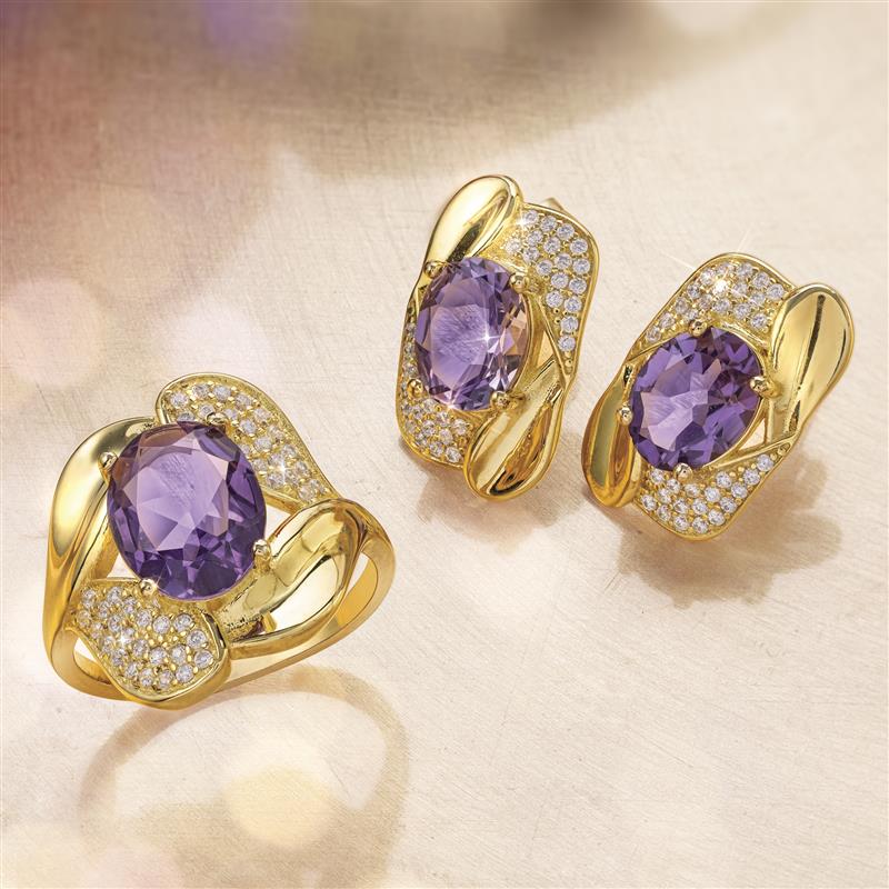 Brazilian Amethyst Ring & Earrings
